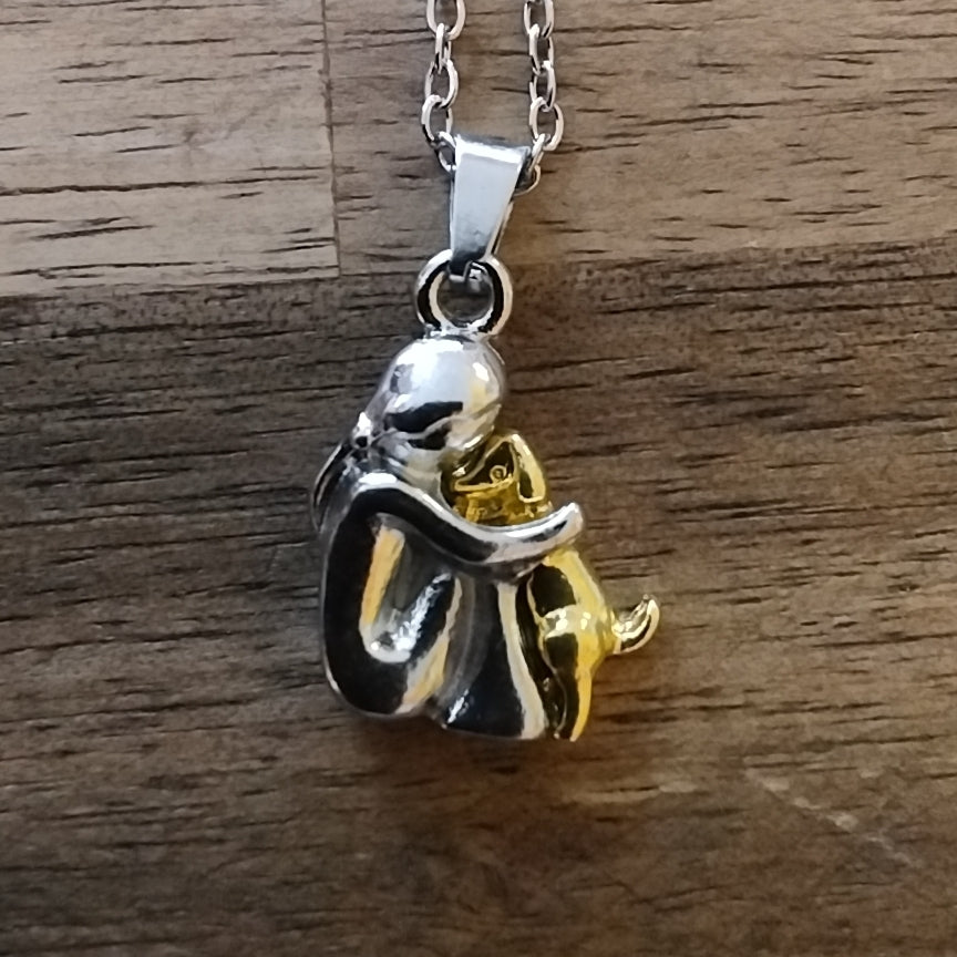 Girl & her dog necklace