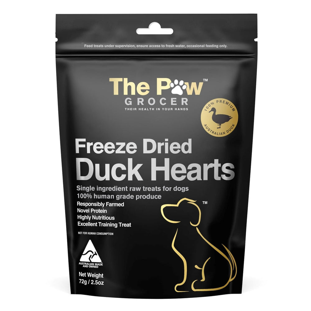 Duck Hearts - Freeze Dried - The Paw Grocer 72g