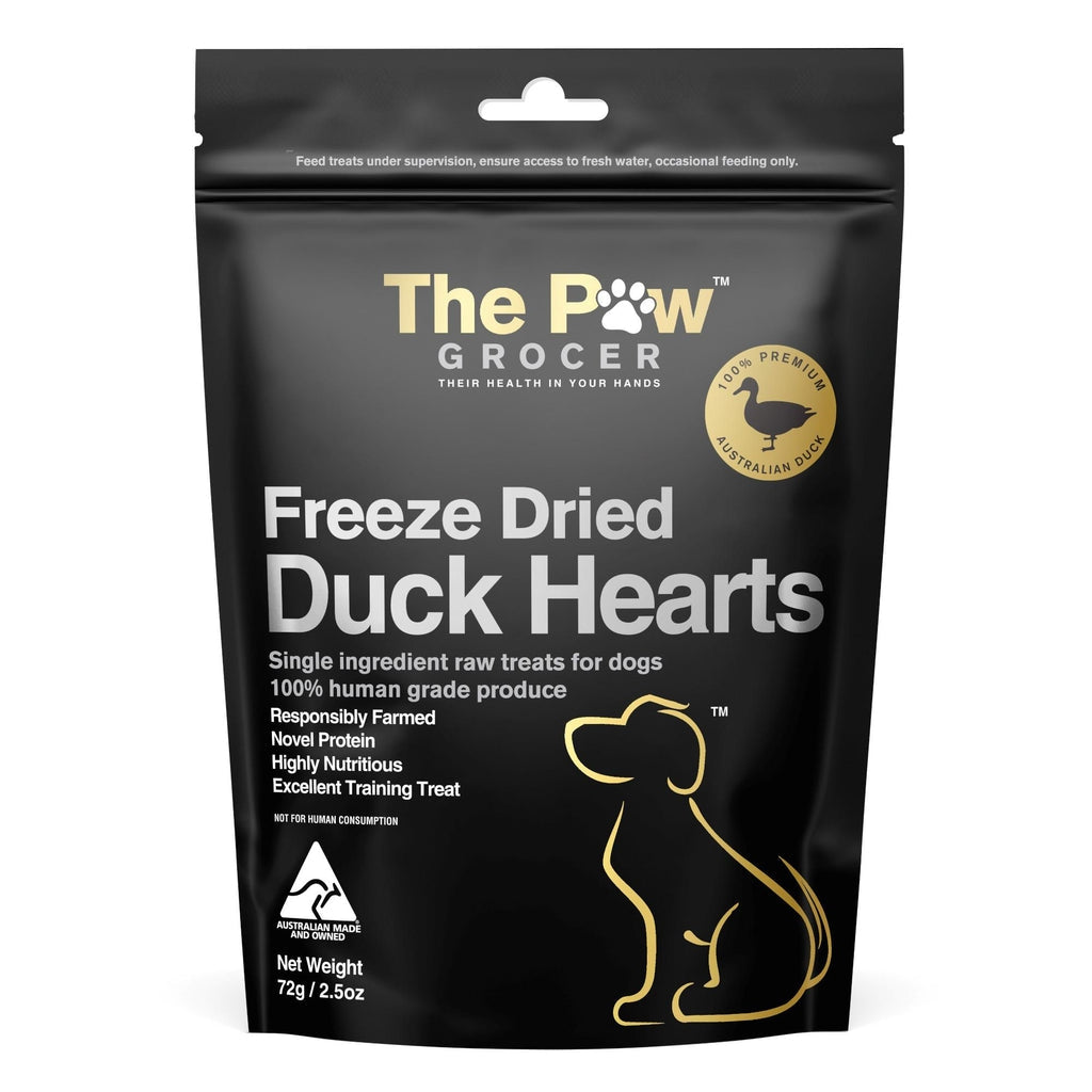 Duck Hearts - Freeze Dried - The Paw Grocer 72g