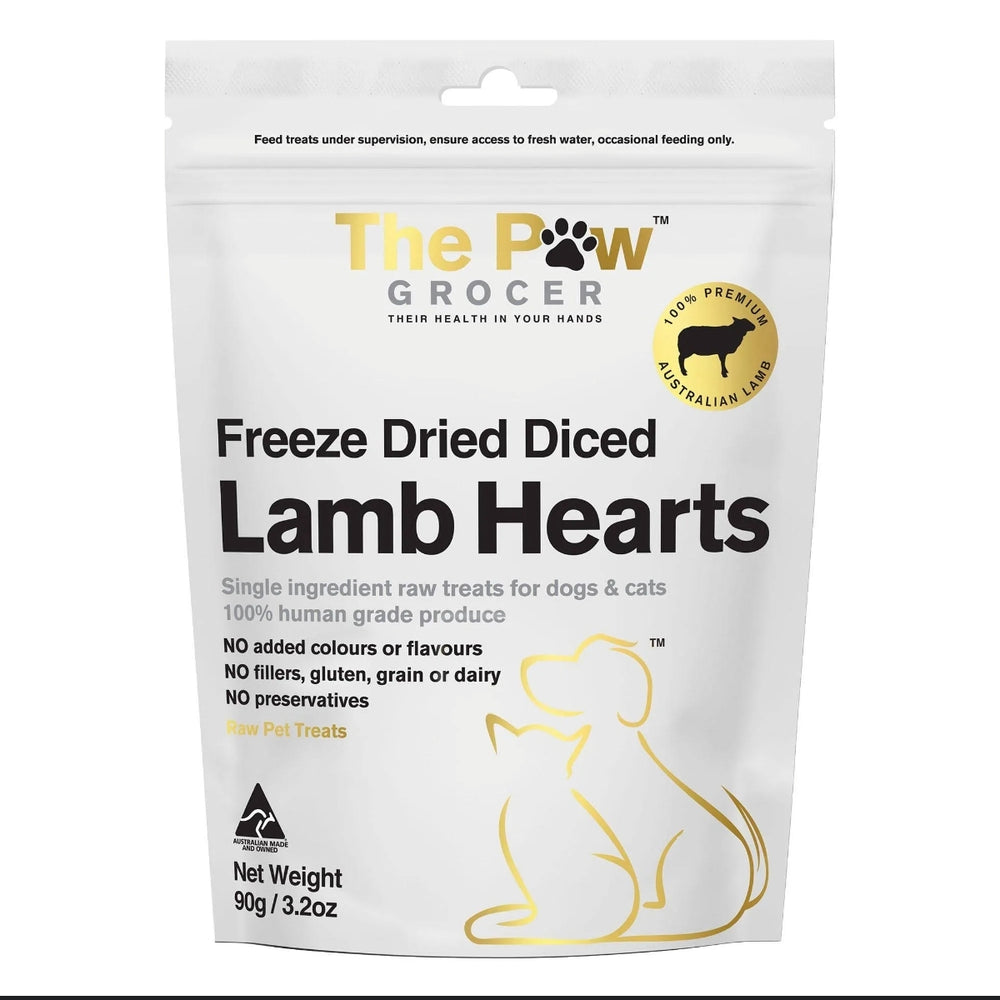 Lamb Hearts - Freeze Dried - The Paw Grocer 90g